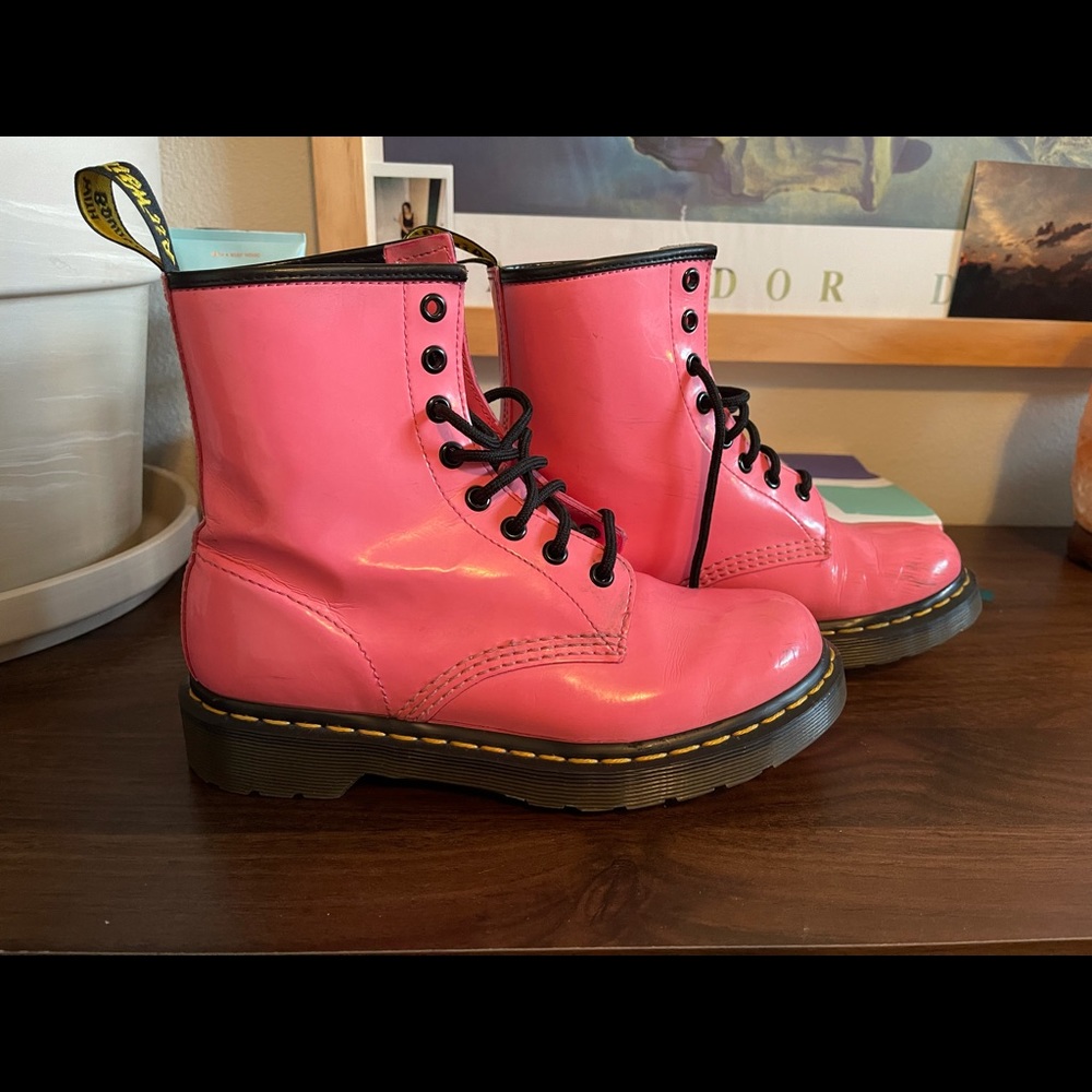 Dr. Martens 1460 Smooth Lace-Up Boots in Acid Pink